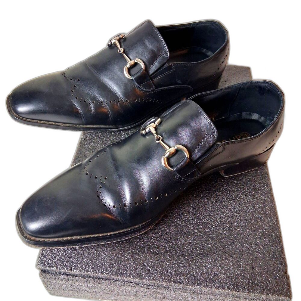 Carrucci Burnished Calfskin Slip-On Dress Shoe Loafers for Men Size 12 US USED